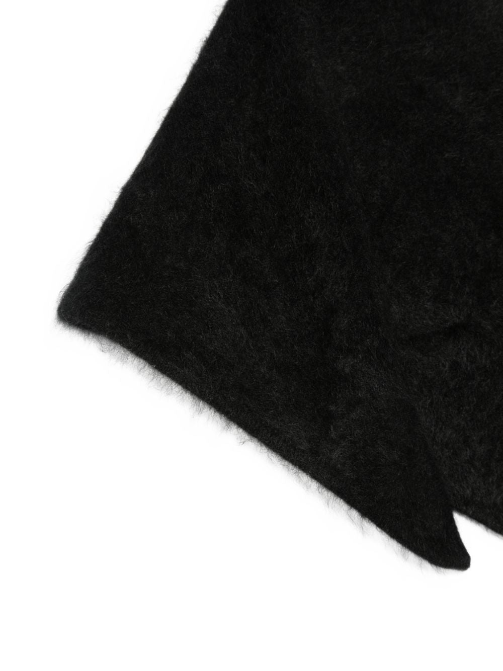 Soft Goat Brushed Knit Scarf — Black, view 2
