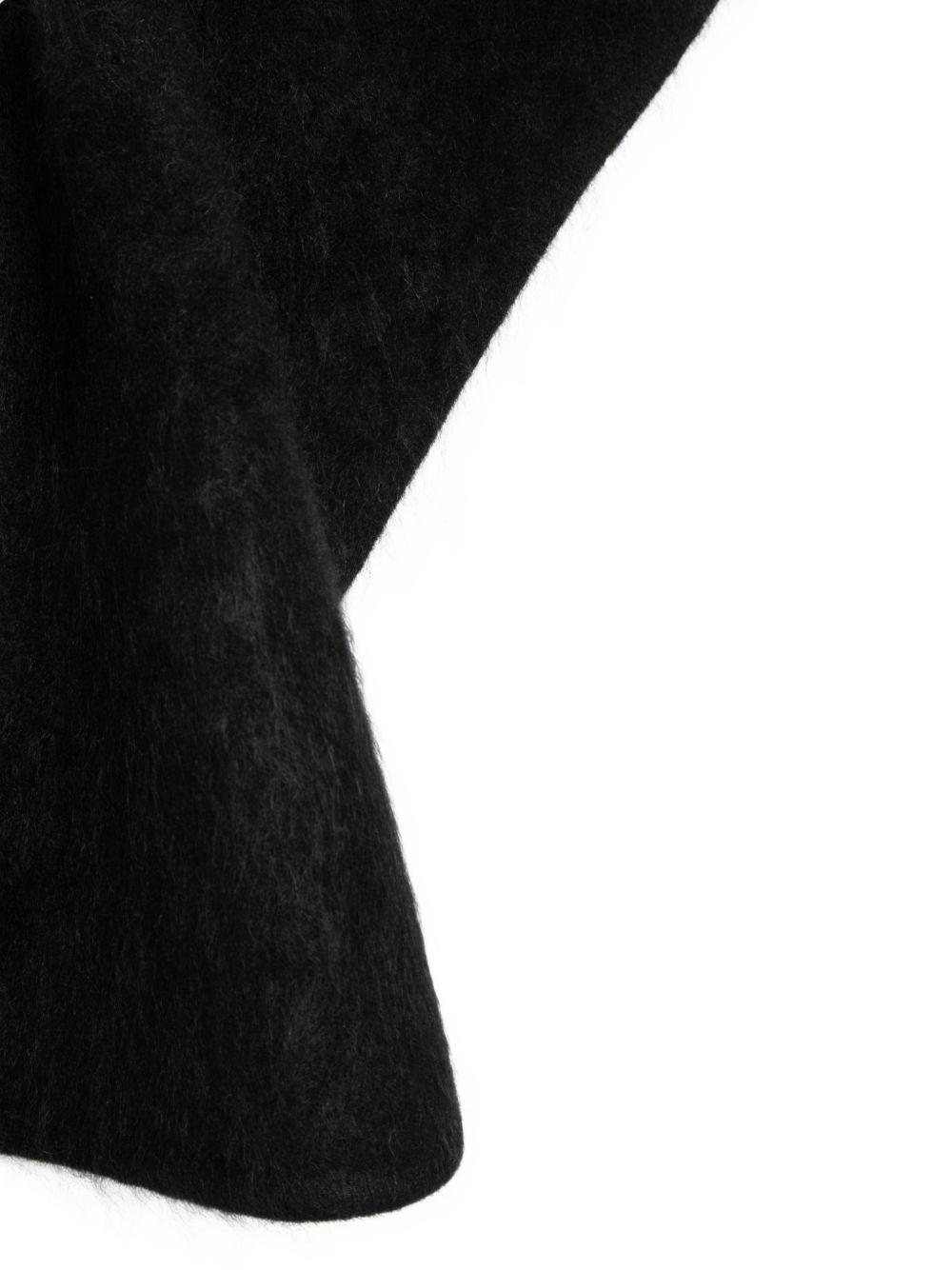 Soft Goat Brushed Knit Scarf — Black, view 3