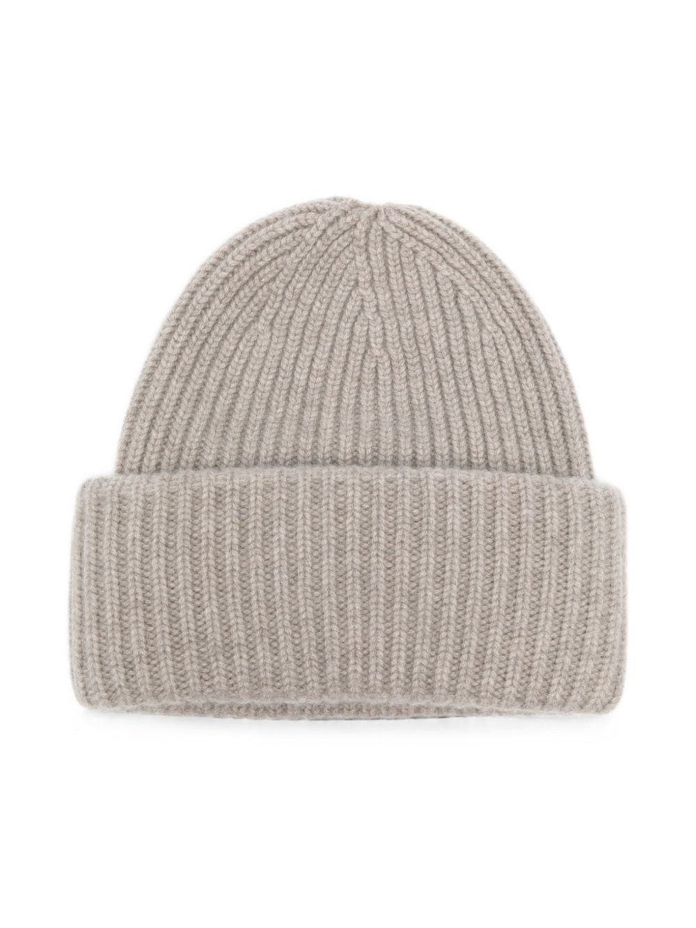 Soft Goat Ribbed Knit Winter Hat — Beige, view 2