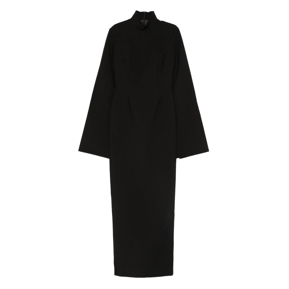 Solace London Funnel Neck Dress — Black by Solace London