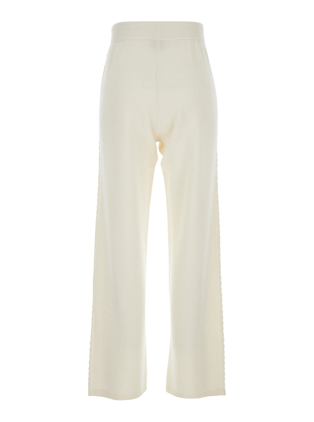 Solocascmir Cashmere Drawstring Trouser — White, view 2