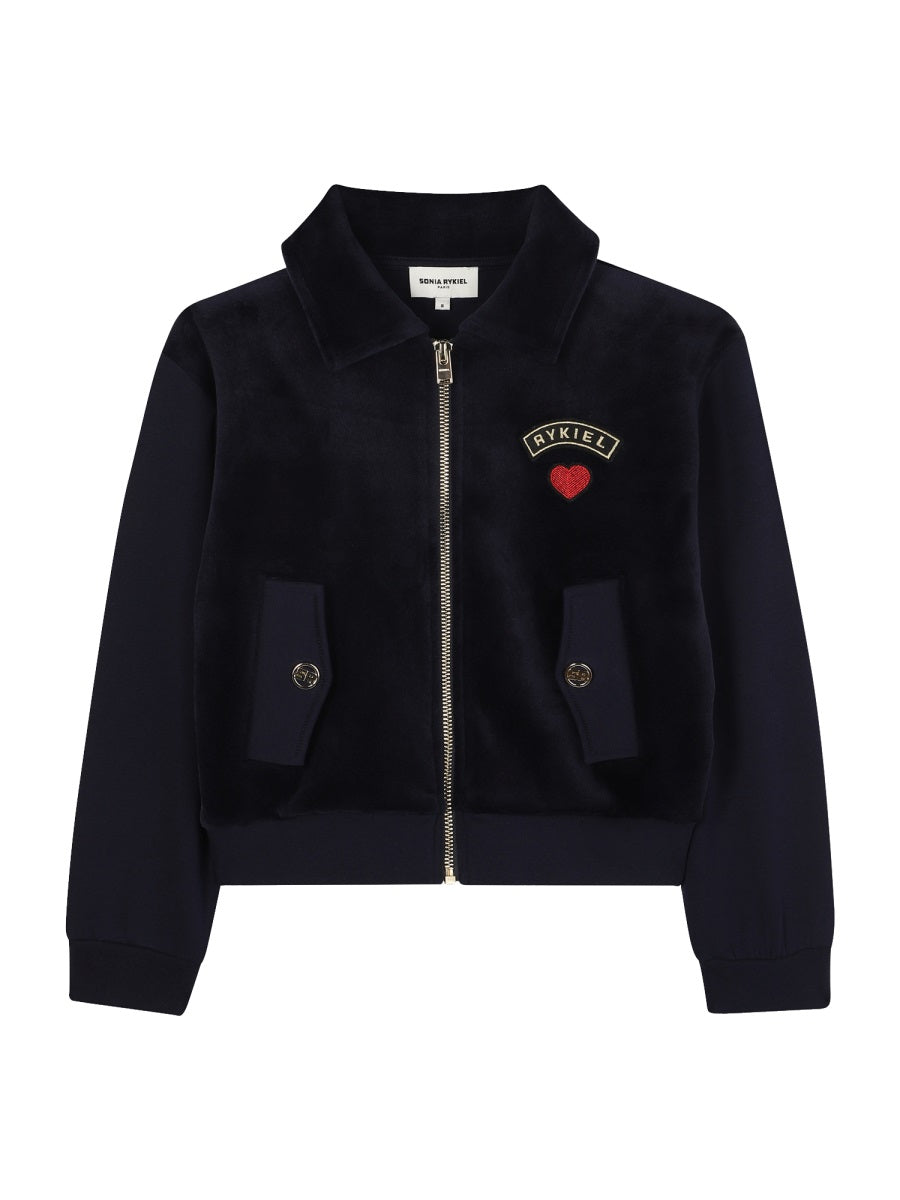 Sonia Rykiel Heart Logo Cotton Cardigan — Black by Sonia Rykiel