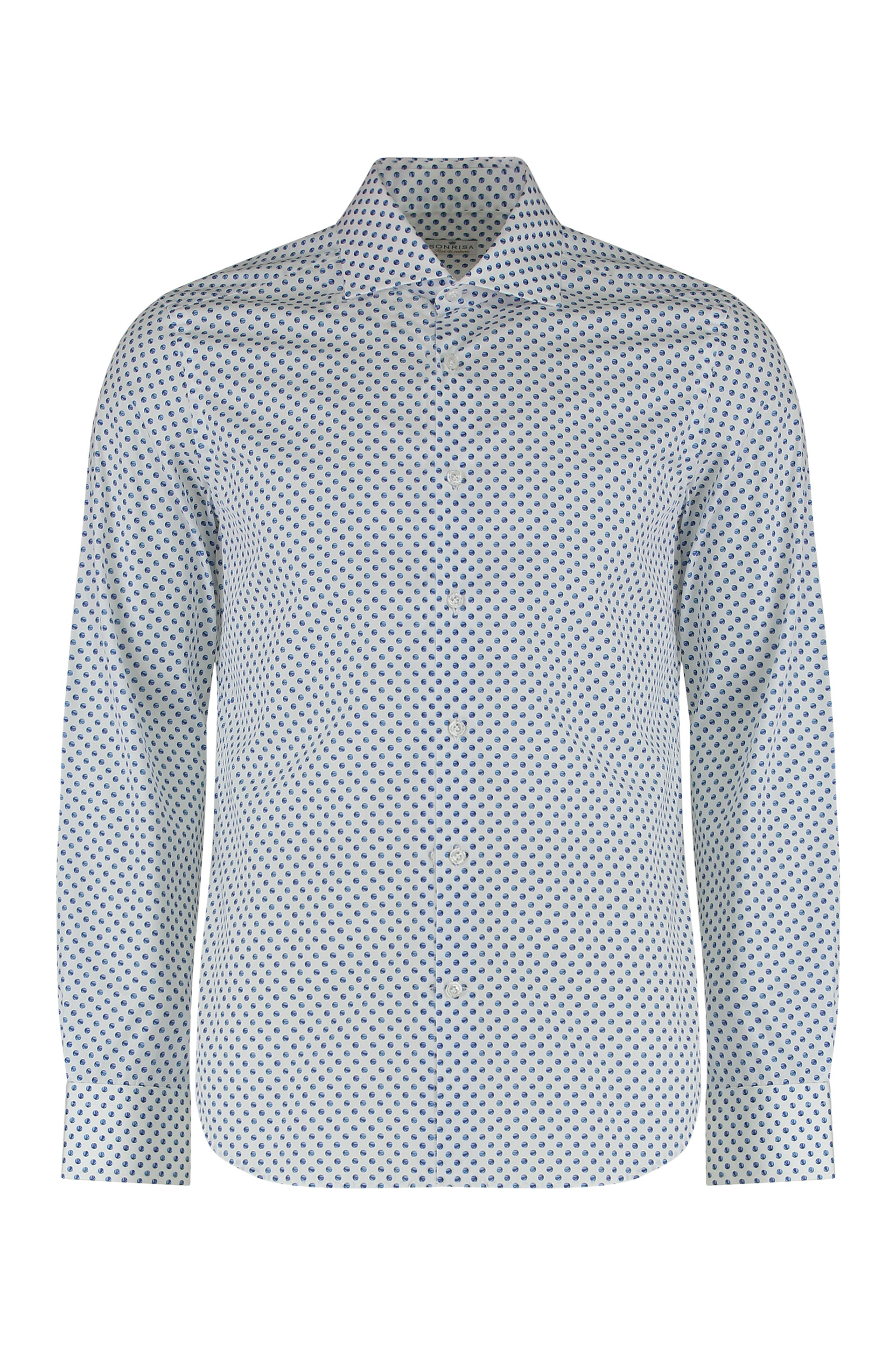 Sonrisa Micro-Printed Cotton Shirt — White by Sonrisa