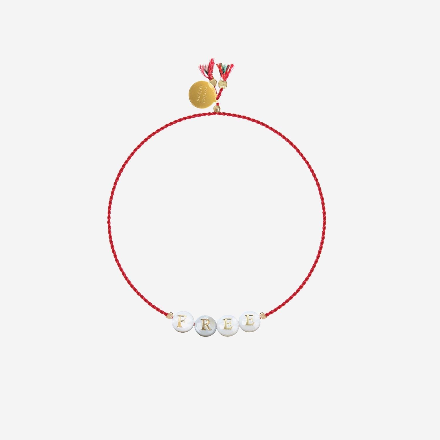 Sorbet Island Shell and Glass Pearl Bracelet — Red by Sorbet Island