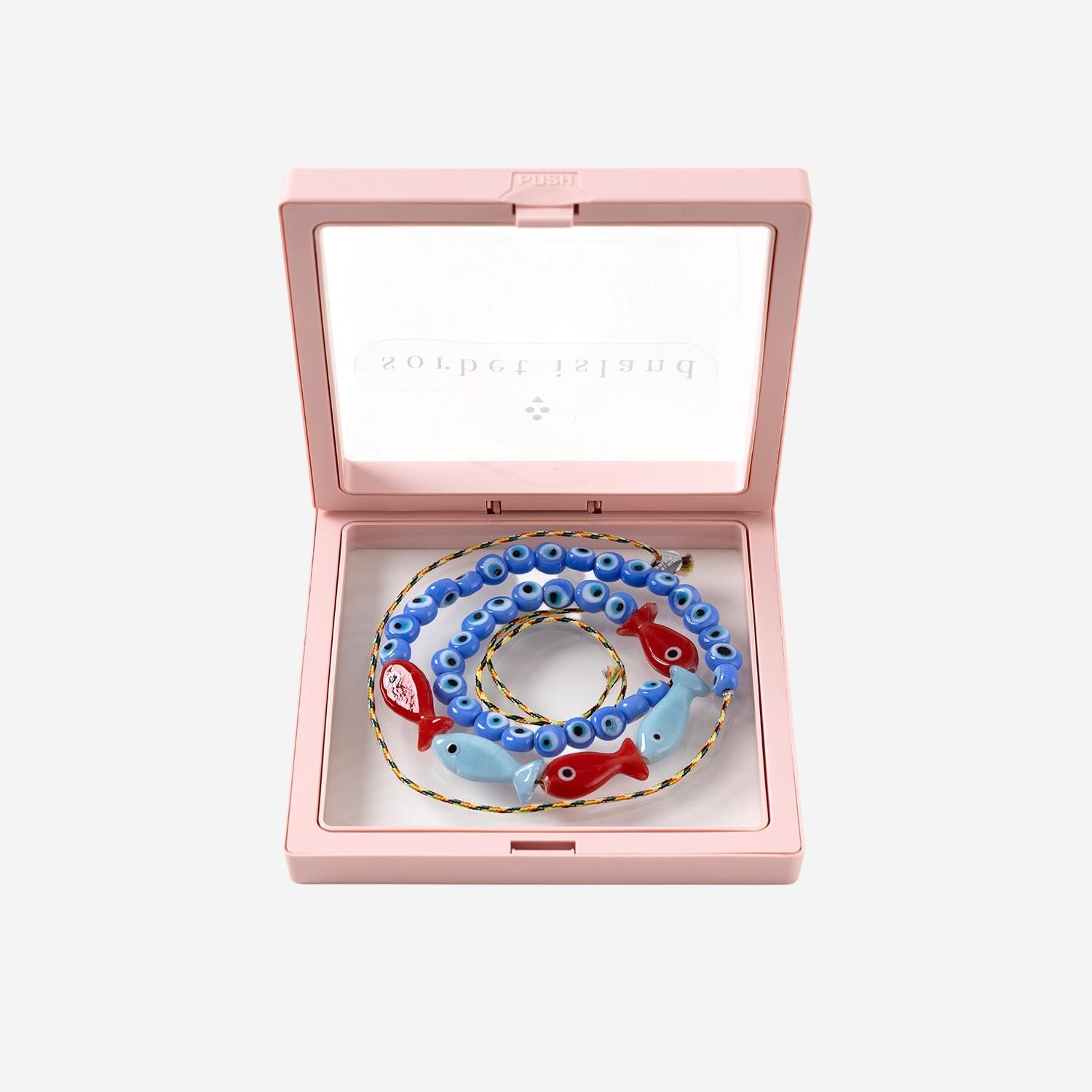 Sorbet Island Fabric and Glass Bead Necklace — Blue by Sorbet Island