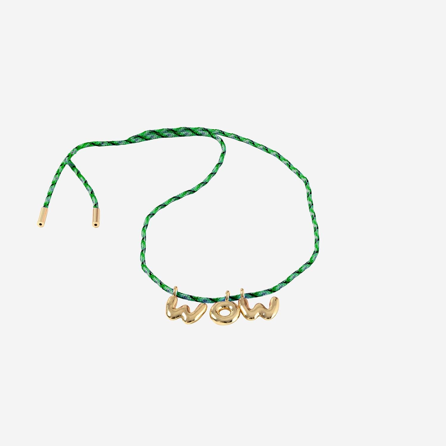 Sorbet Island Bubble Letter Necklace — Gold, view 2