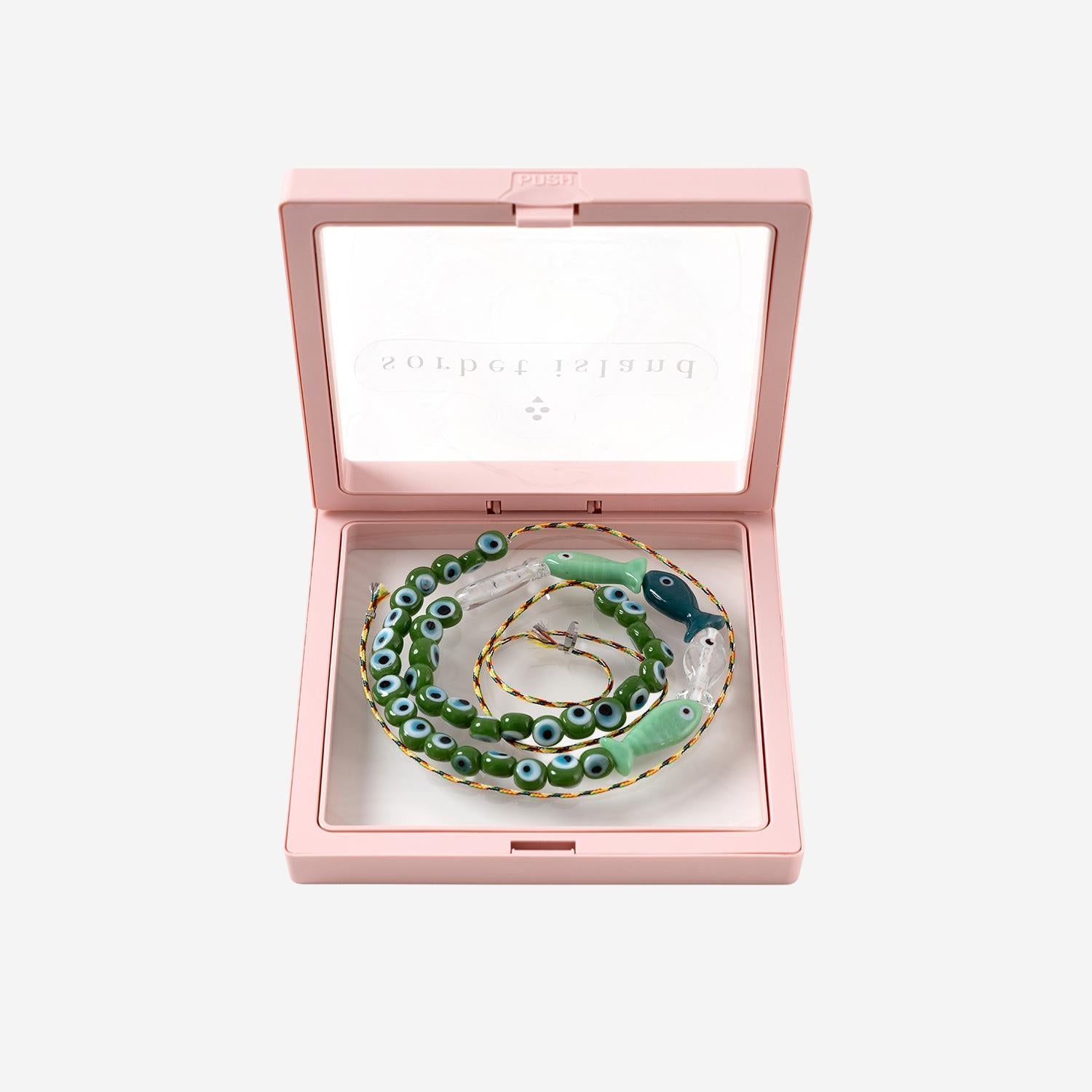 Sorbet Island Fabric and Glass Bead Necklace — Green by Sorbet Island