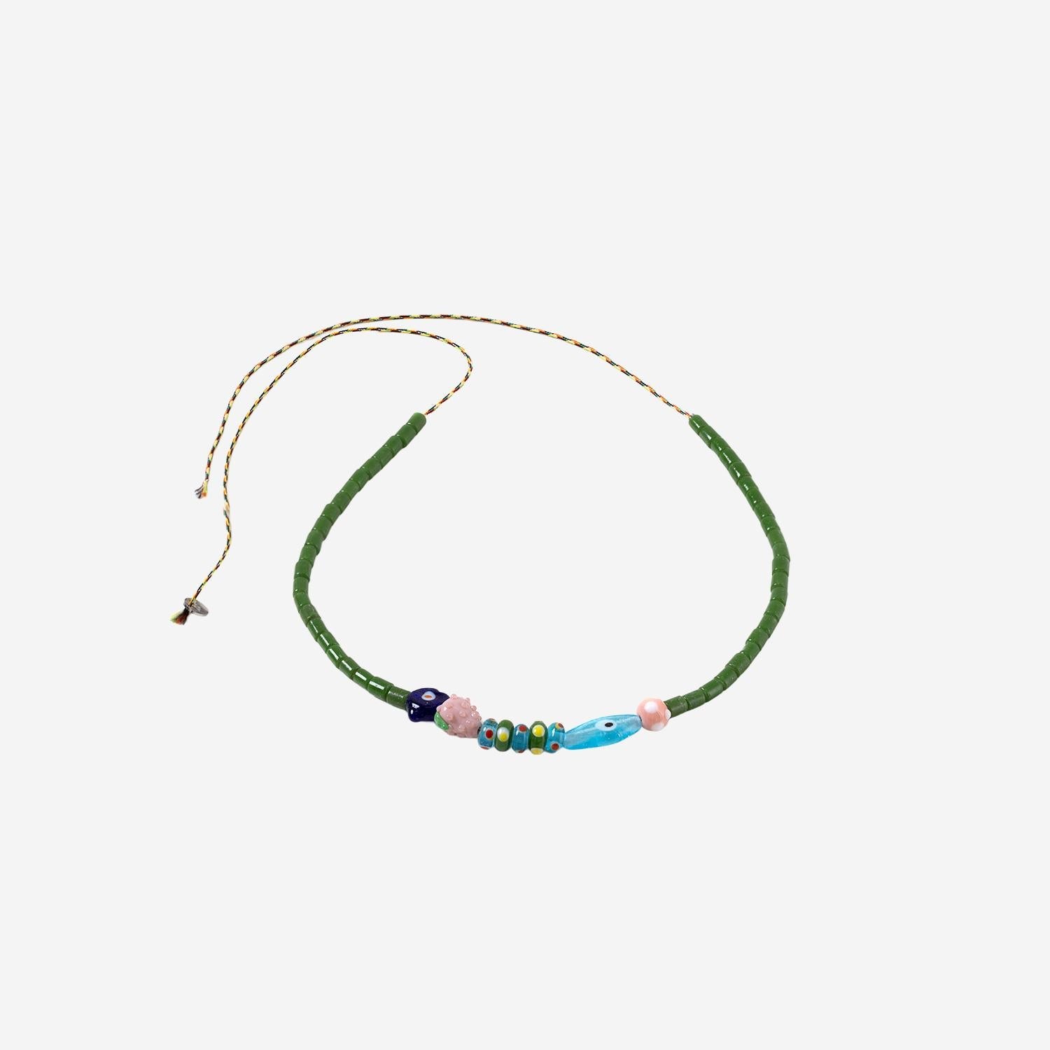 Sorbet Island Mixed Glass Beads Necklace — Multicolor, view 2