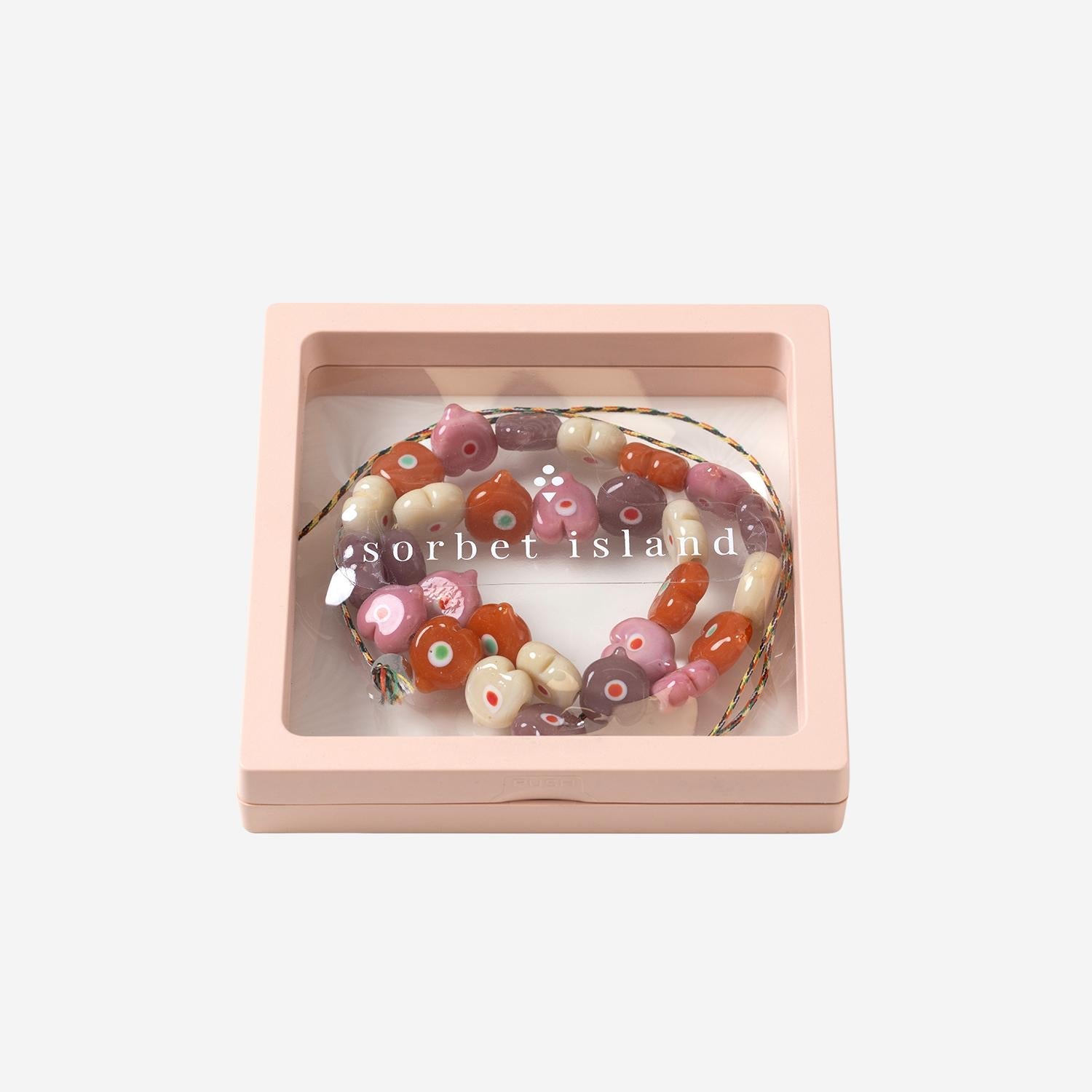 Sorbet Island Heart-Shaped Glass Beads Necklace — Multicolor by Sorbet Island