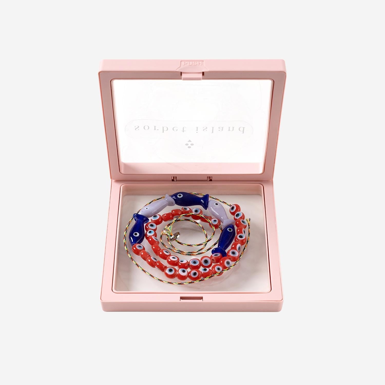 Sorbet Island Fabric and Glass Bead Necklace — Multicolor by Sorbet Island