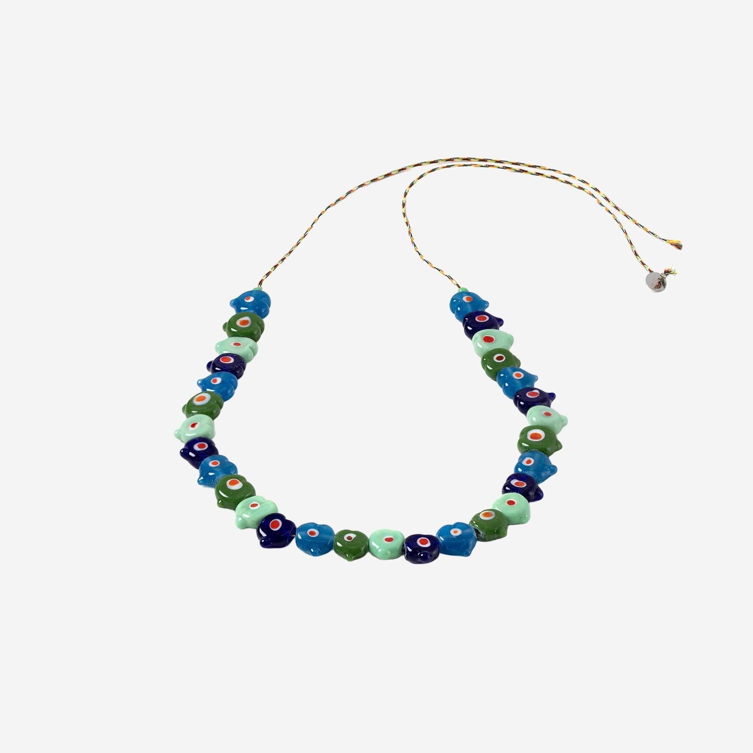 Sorbet Island Heart-Shaped Glass Bead Necklace — Multicolor by Sorbet Island