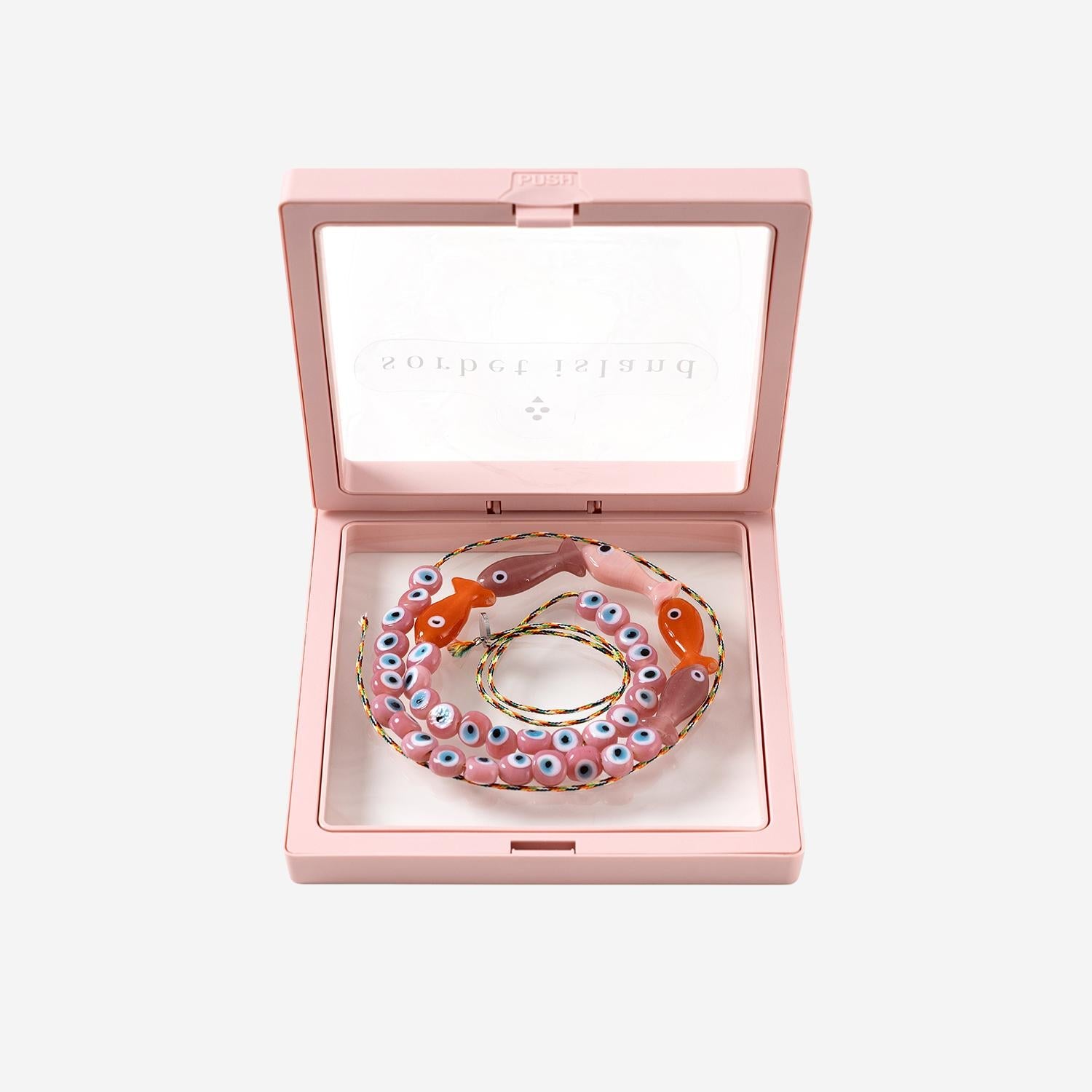 Sorbet Island Fabric and Glass Bead Necklace — Multicolor by Sorbet Island