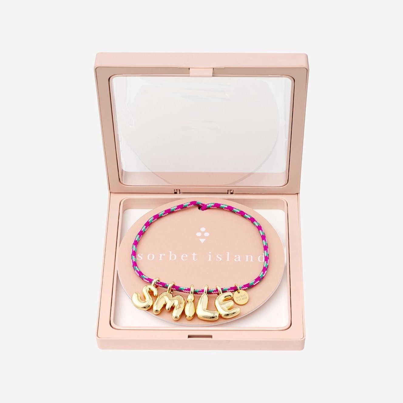 Sorbet Island Bubble Letter Necklace — Multicolor, view 2