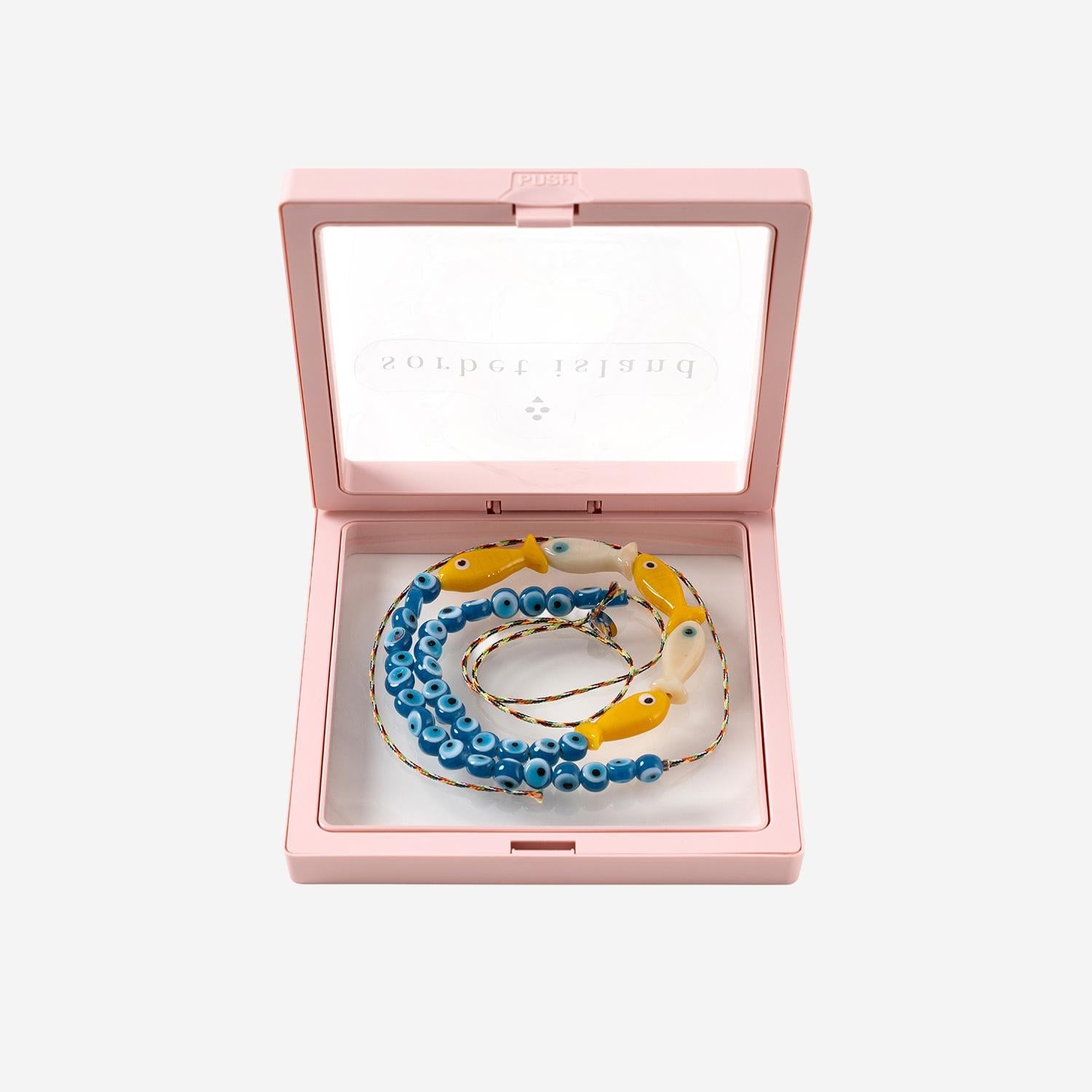Sorbet Island Fabric and Glass Bead Necklace — Multicolor by Sorbet Island