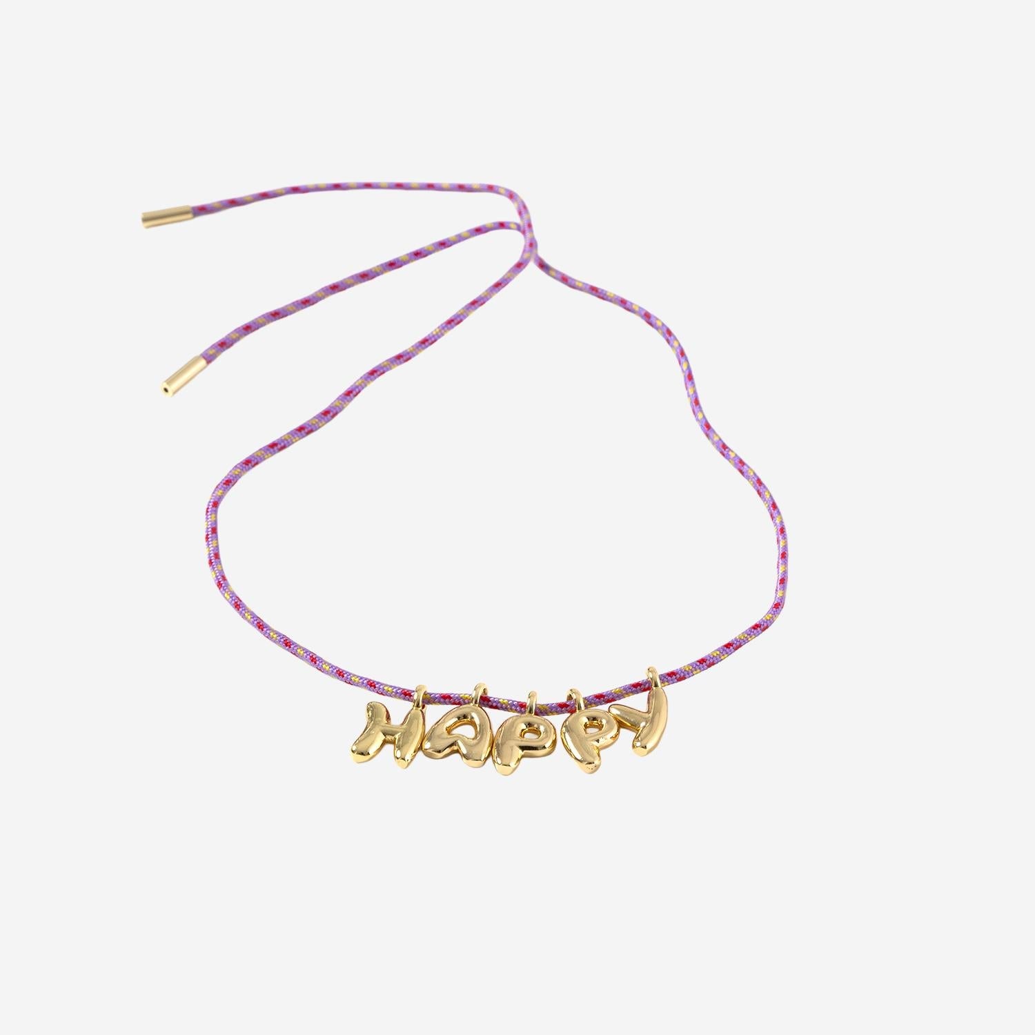 Sorbet Island Bubble Letter Necklace — Multicolor, view 2