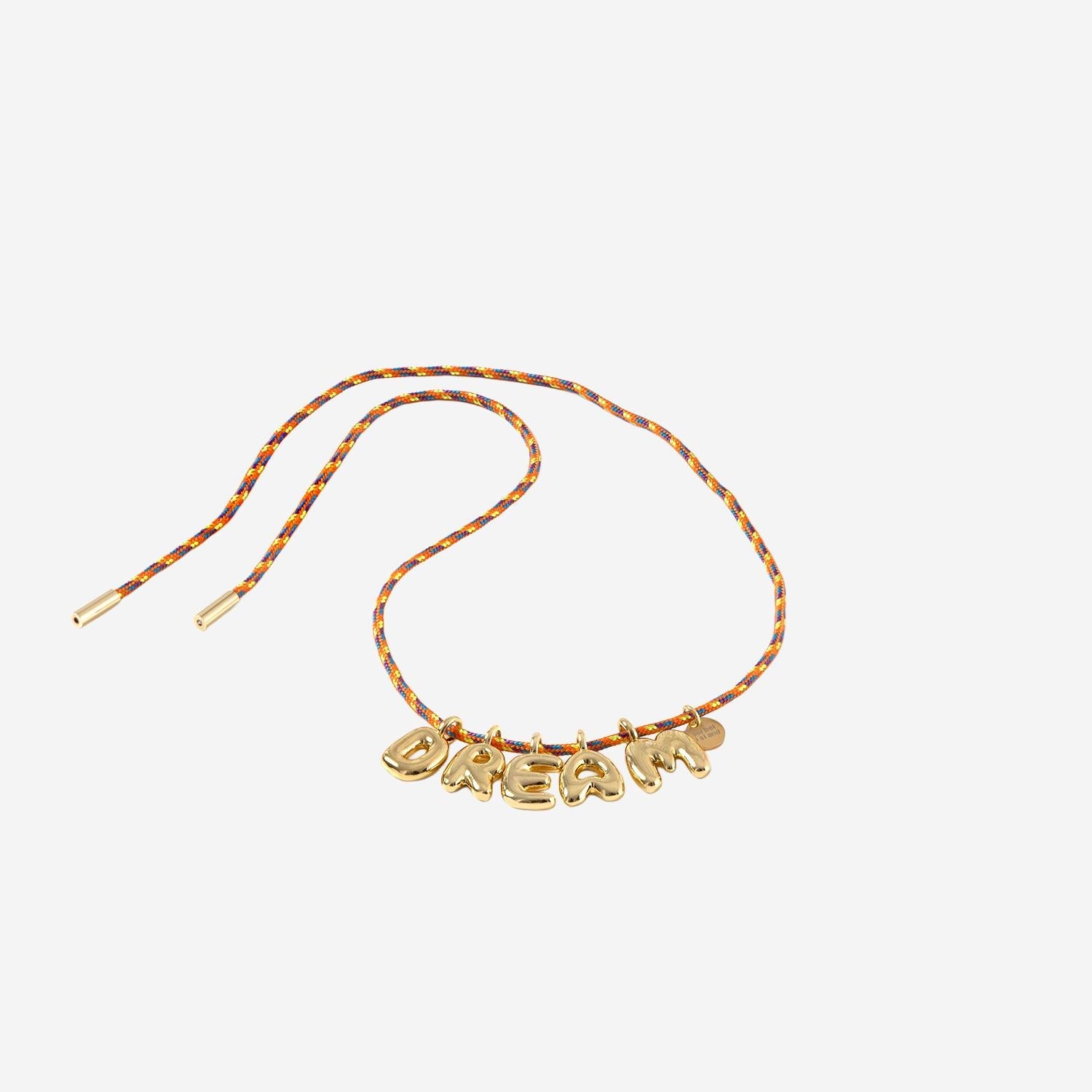 Sorbet Island Bubble Letter Gold-Plated Necklace — Multicolor by Sorbet Island