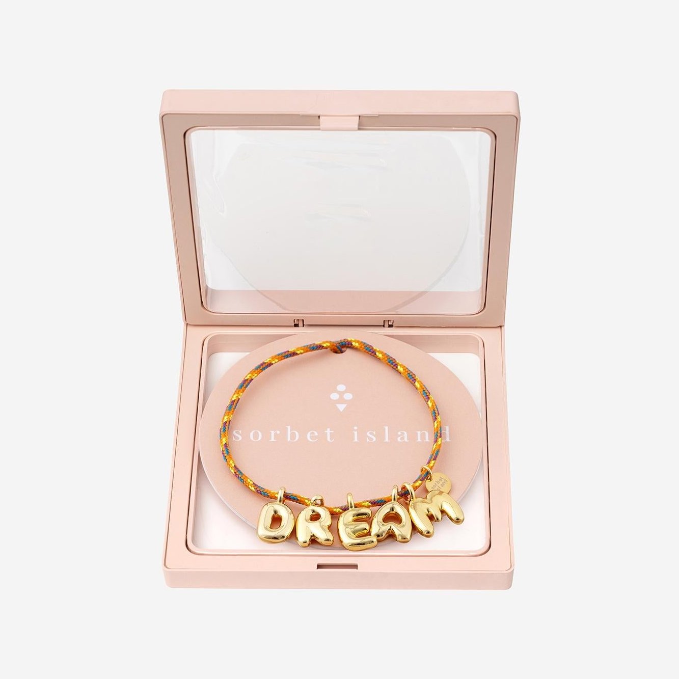 Sorbet Island Bubble Letter Gold-Plated Necklace — Multicolor, view 2