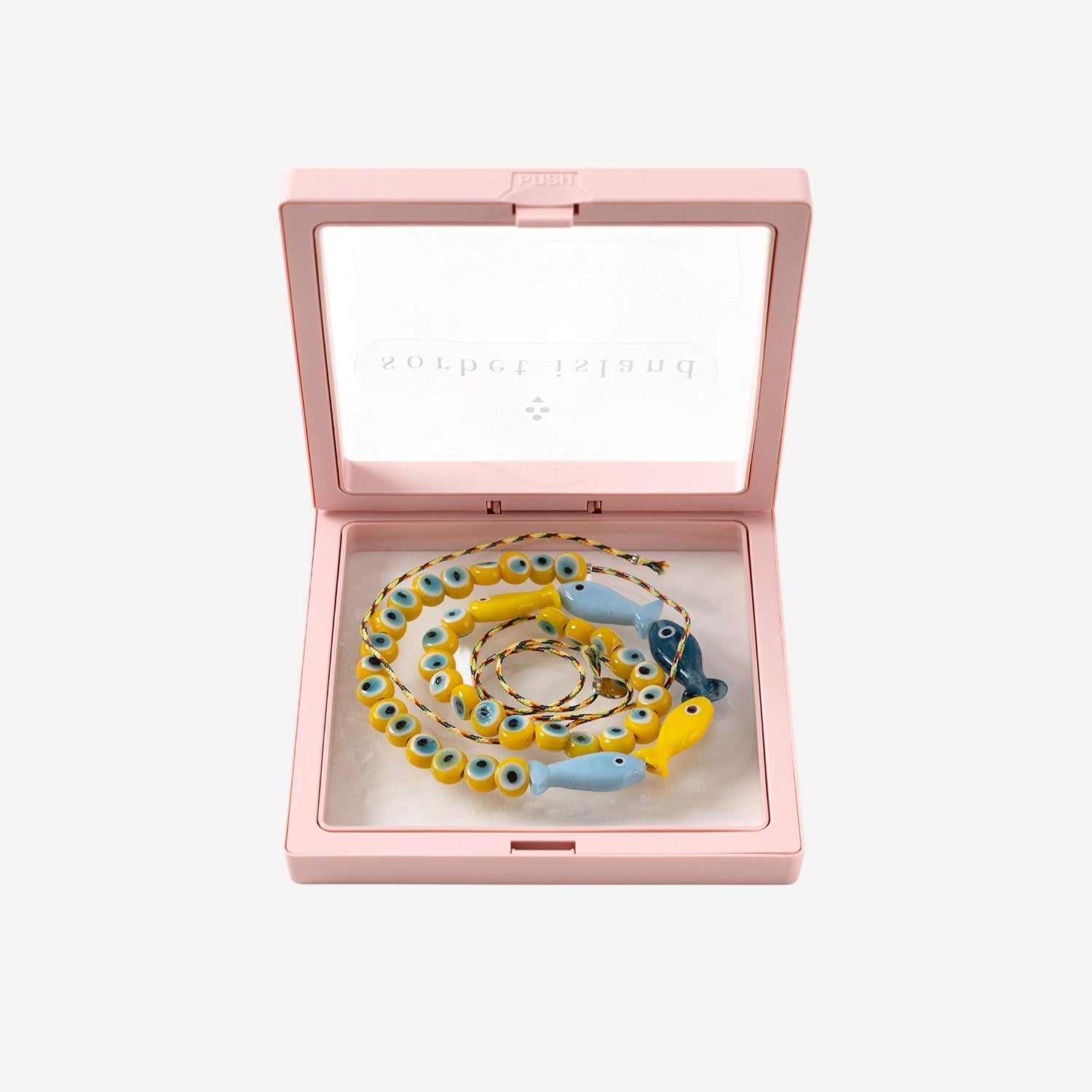 Sorbet Island Fabric and Glass Bead Necklace — Yellow by Sorbet Island