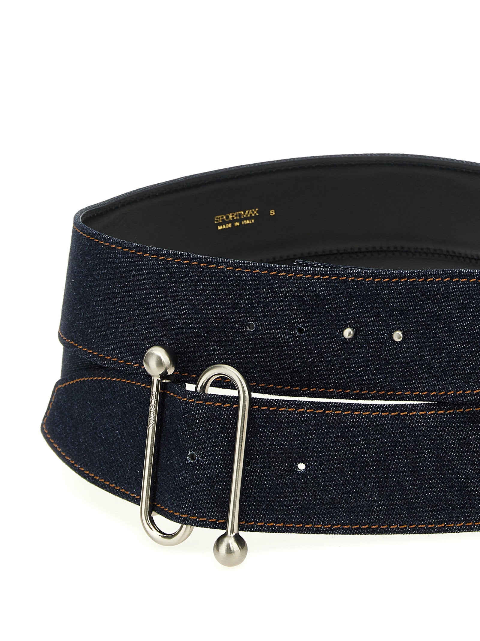 Sportmax Denim Maxi Belt — Navy, view 3