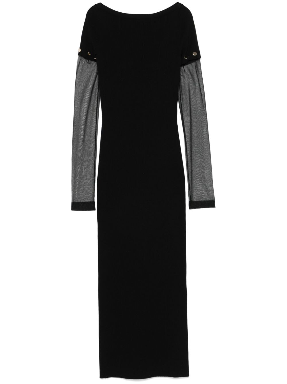 SPORTMAX PRE Mesh-Sleeve Knitted Dress — Black by SPORTMAX PRE