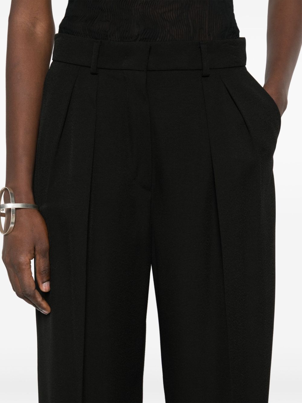 SPORTMAX PRE Straight-Leg Trousers — Black, view 2