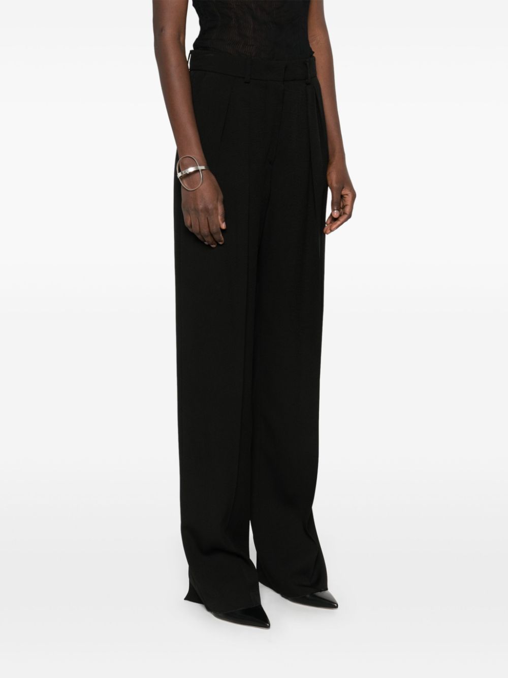 SPORTMAX PRE Straight-Leg Trousers — Black, view 3