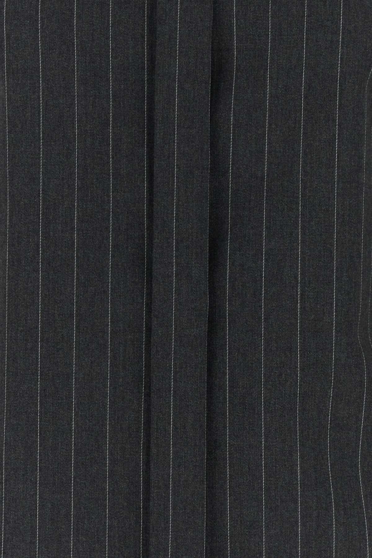Sportmax Virgin Wool Pinstriped Shirt — Gray, view 3