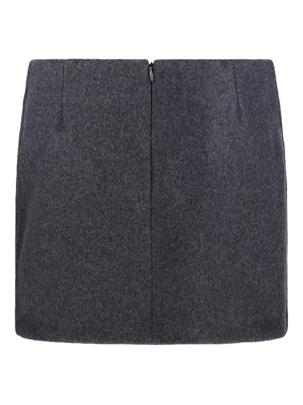 Sportmax Wool Skirt — Charcoal Grey, view 2