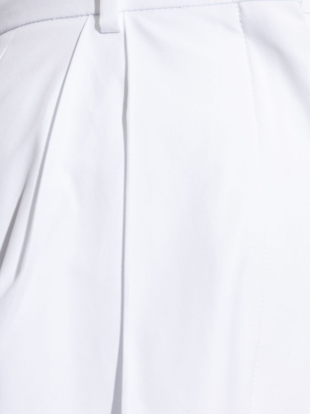 Sportmax Pleat-Front Cotton Trousers — White, view 5