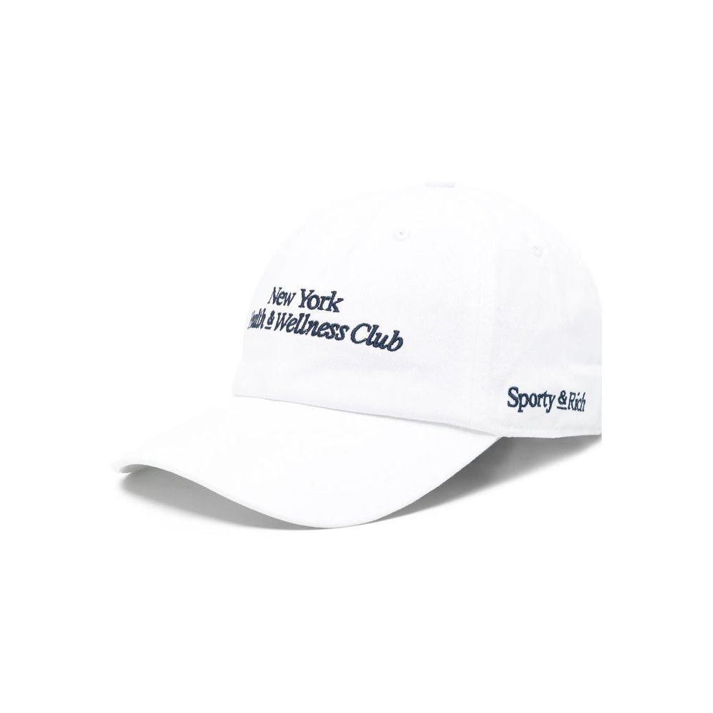 Sporty & Rich AC040710083WH Embroidered Logo Baseball Cap — White, view 2