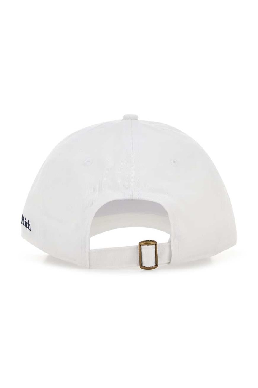 Sporty & Rich DRINK Text-Embroidered Cotton Baseball Cap — White, view 3