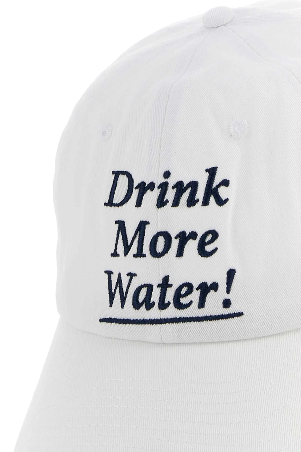 Sporty & Rich DRINK Text-Embroidered Cotton Baseball Cap — White, view 4