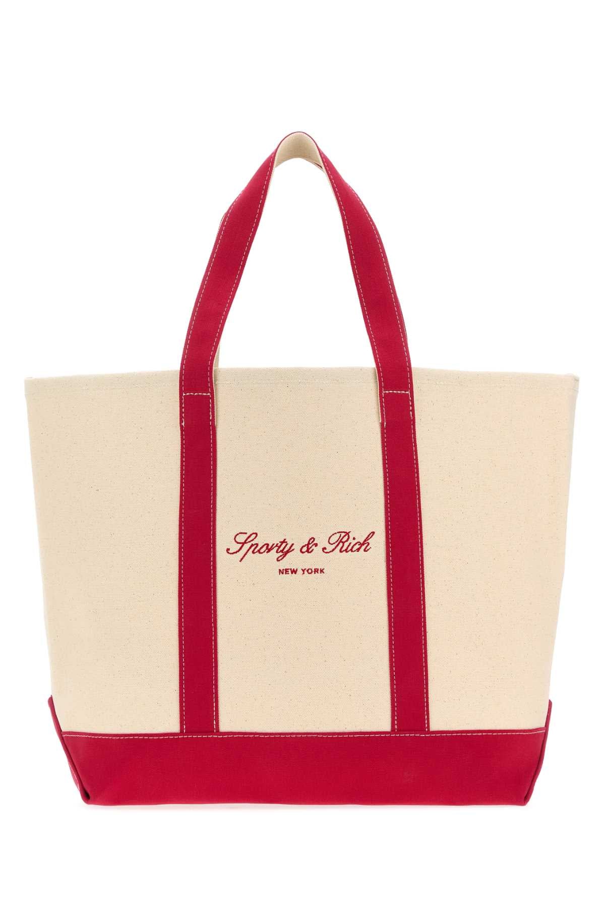 Sporty & Rich Logo Tote Bag — Beige by Sporty & Rich