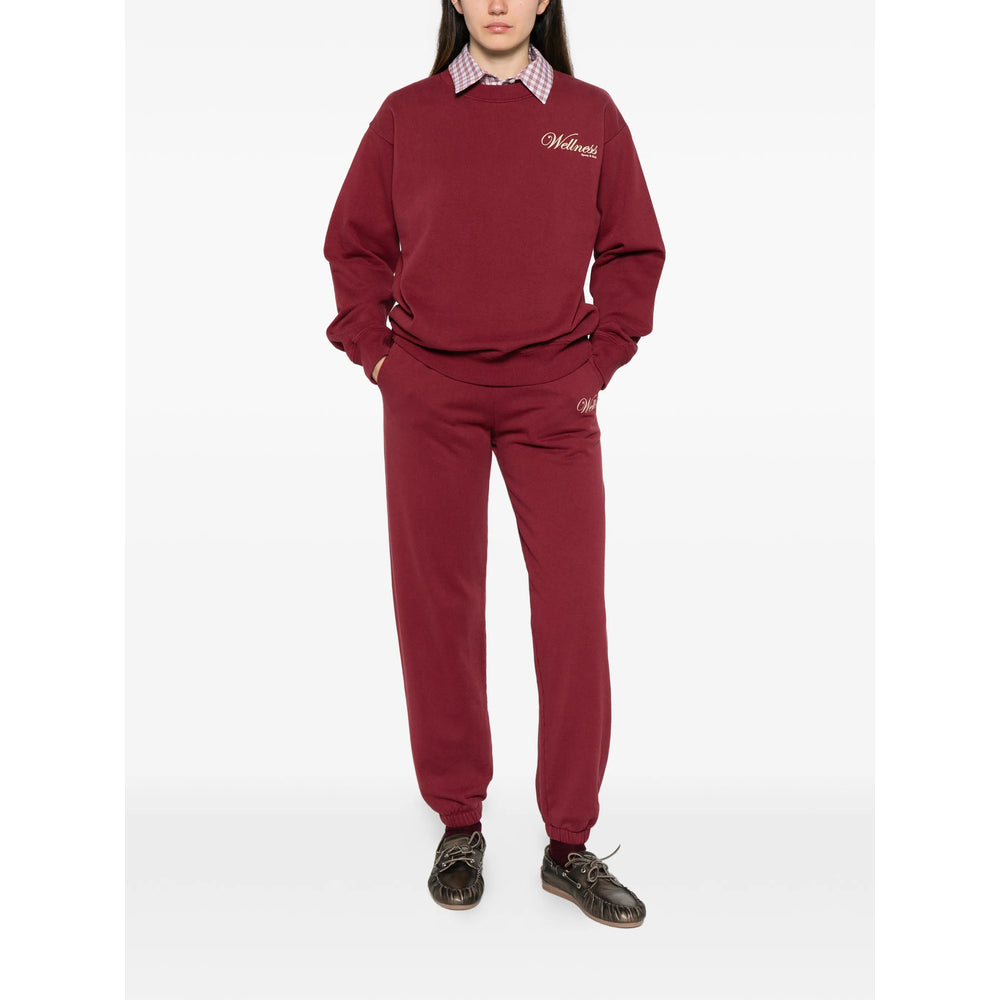 Sporty & Rich Merlo Track Pants — Red, view 3