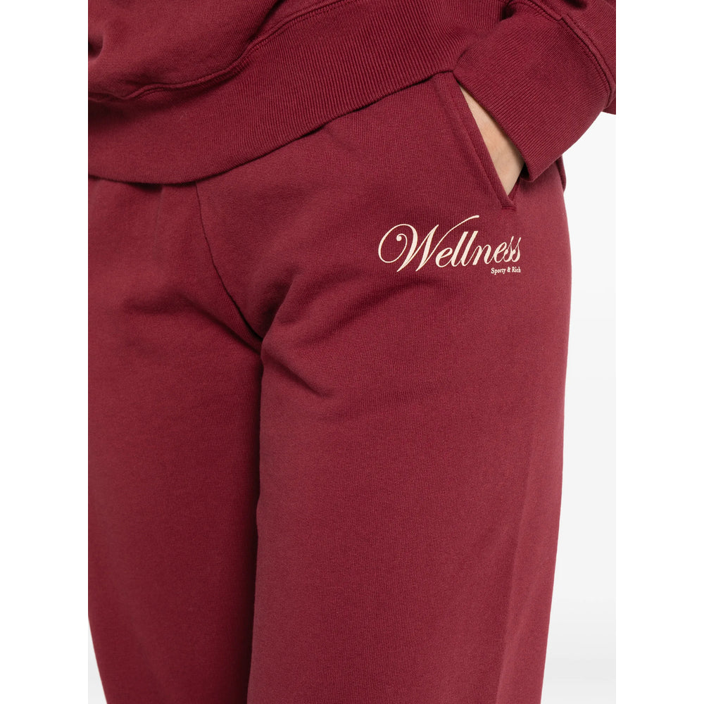 Sporty & Rich Merlo Track Pants — Red, view 4