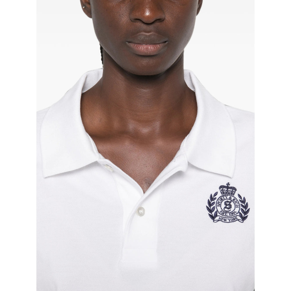 Sporty & Rich Cotton Polo — White, view 3