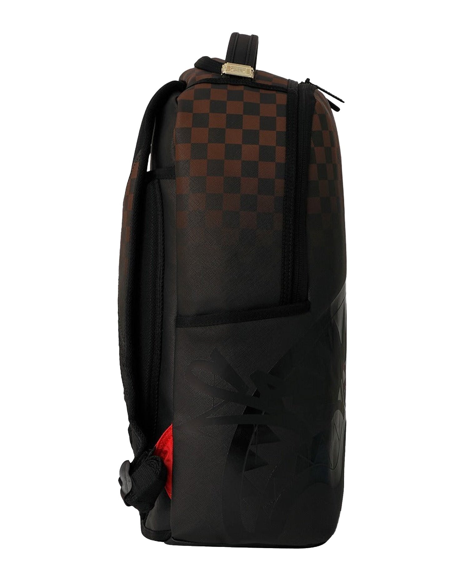 Sprayground Brown Check Ghost Drip Backpack — Brown, view 3