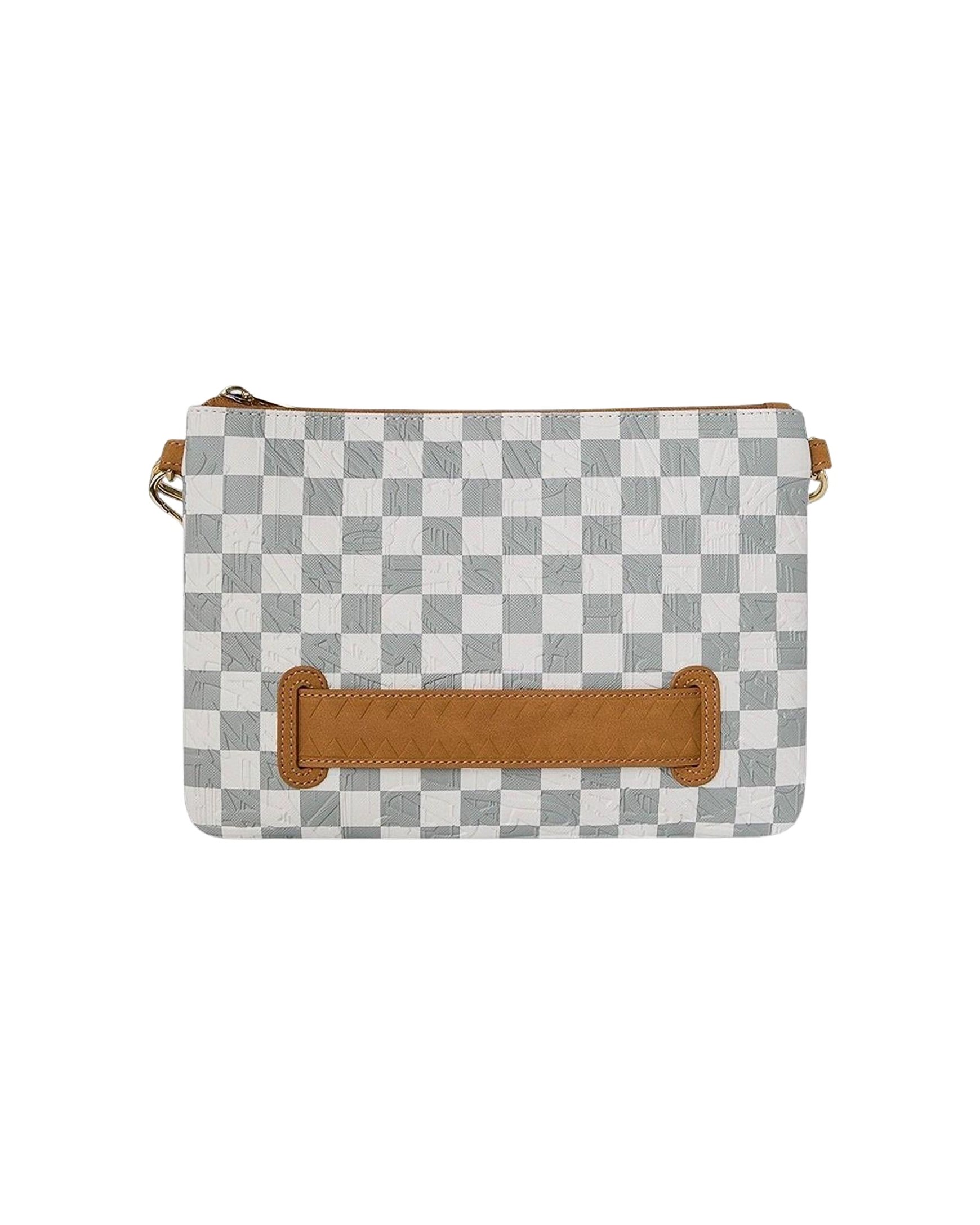 Sprayground Graff-Embossed Checkered Crossbody Bag — Cream, view 2