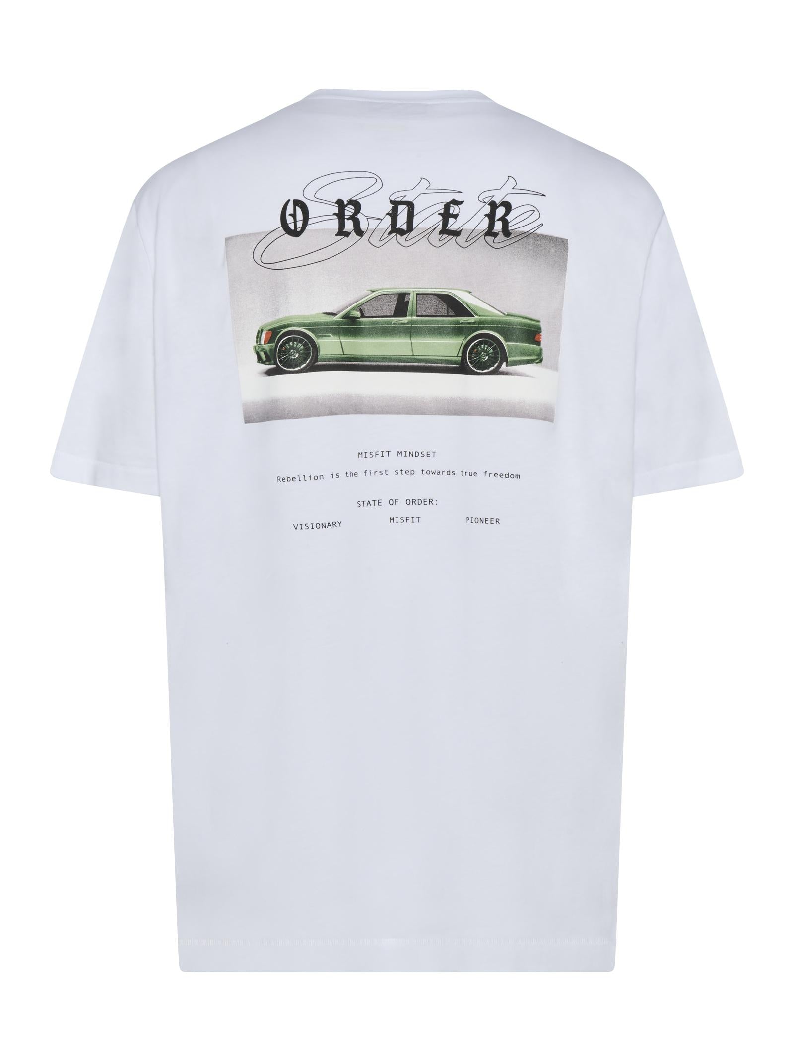 State Of Order Ribbed Crewneck Cotton T-Shirt — White, view 2