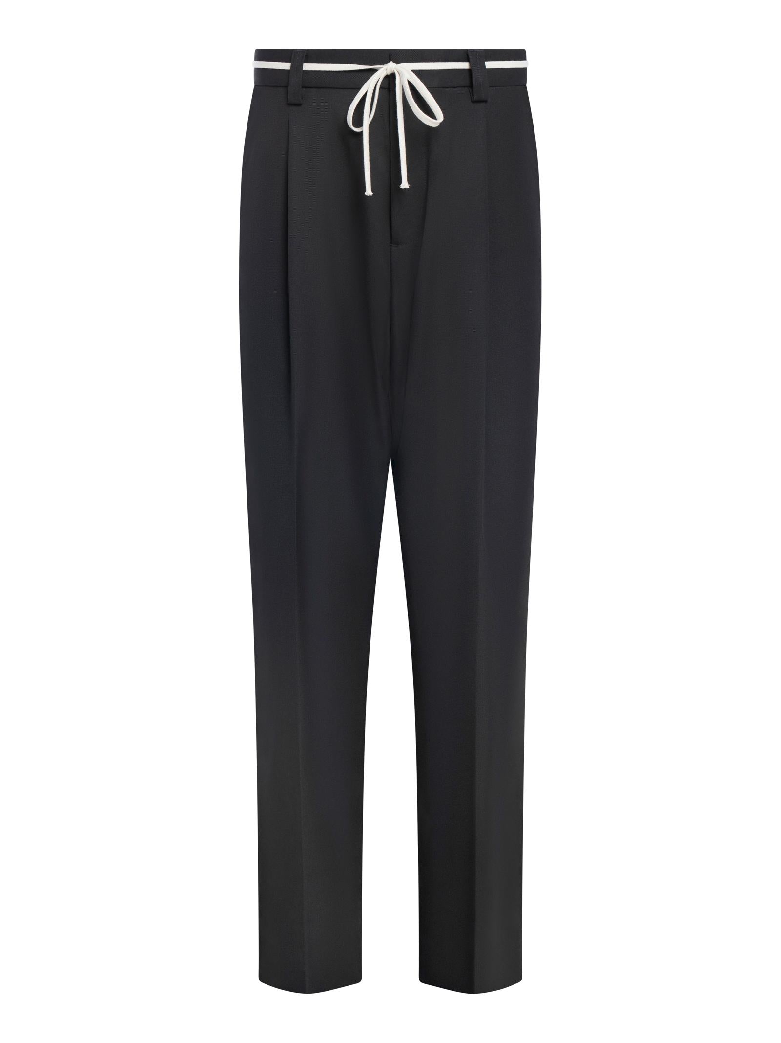 State Of Order Pleated Wool Blend Trousers — Black, view 3