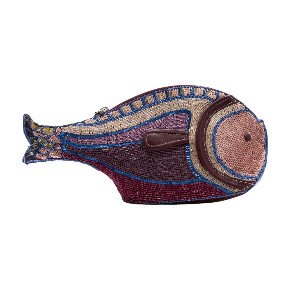 Staud Beaded Fish Silhouette Clutch — Purple by Staud