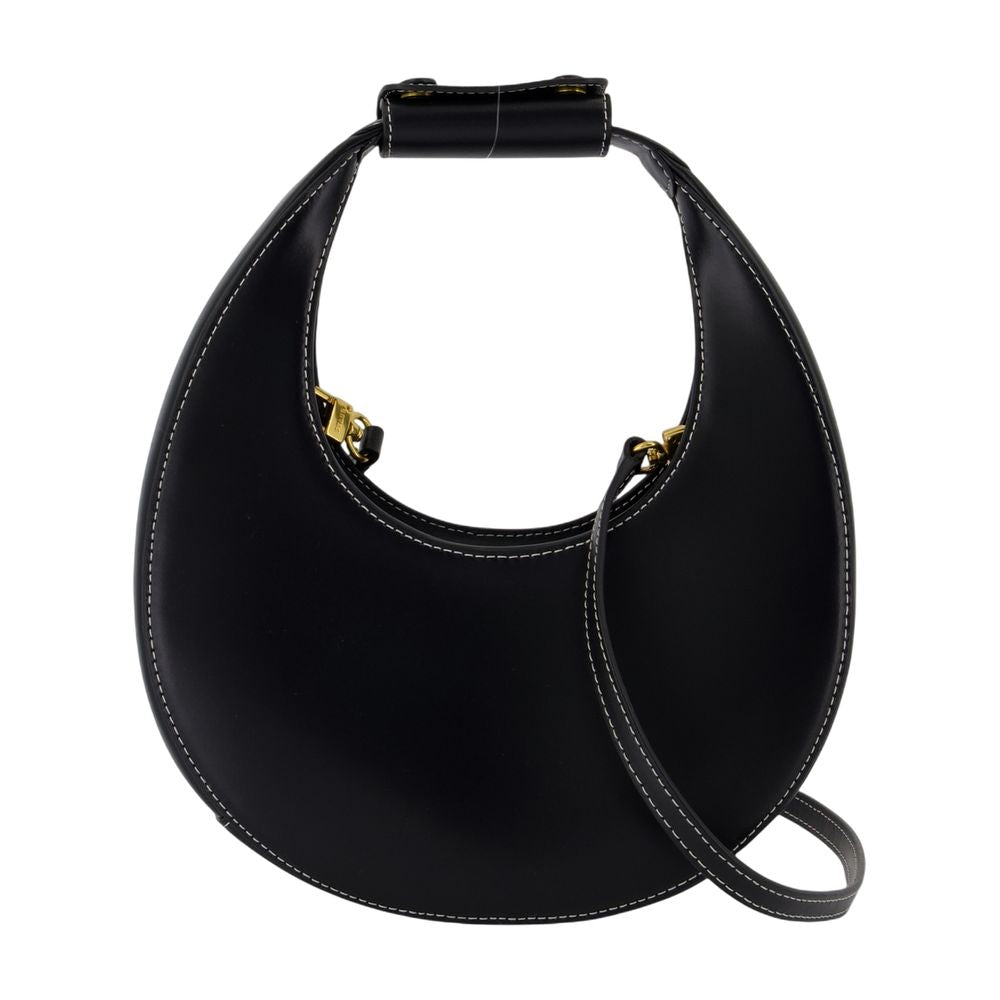 Staud Crescent Moon Calfskin Leather Mini Bag — Black by Staud