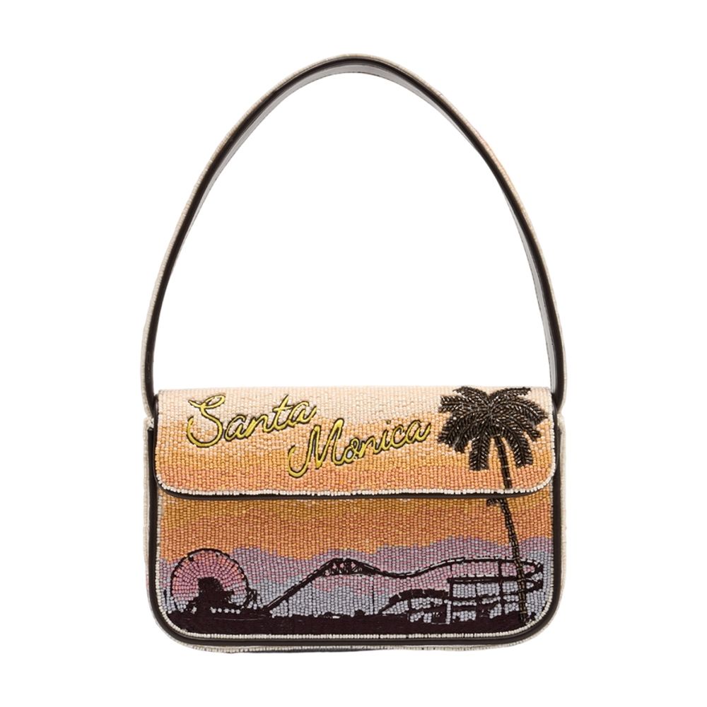 Staud Tommy Shoulder Bag — Beige, view 2