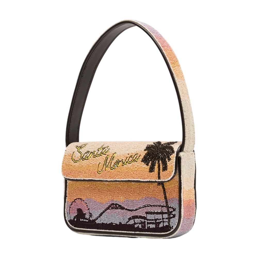 Staud Tommy Shoulder Bag — Beige, view 3