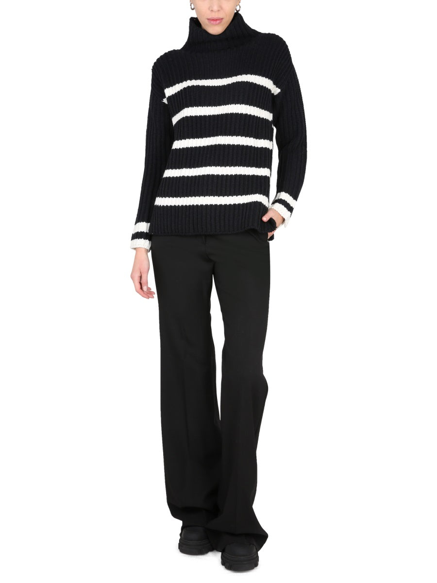 Stefano Mortari Ribbed Turtleneck Sweater — Black, view 2