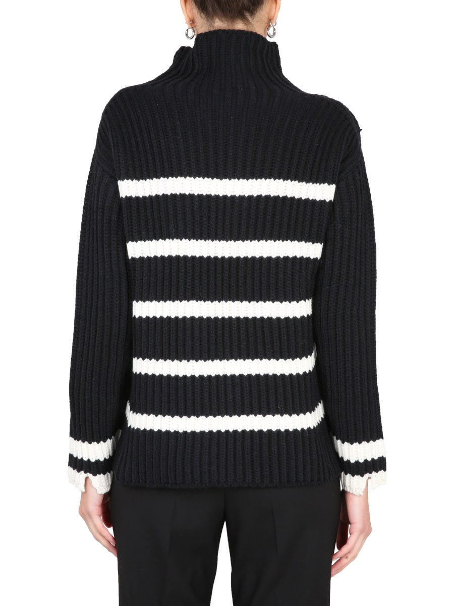 Stefano Mortari Ribbed Turtleneck Sweater — Black, view 3