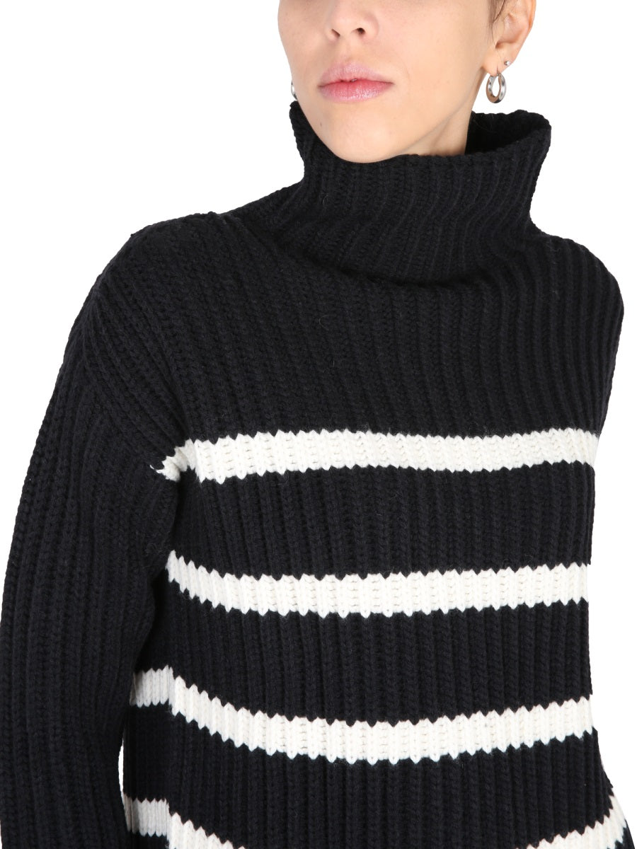 Stefano Mortari Ribbed Turtleneck Sweater — Black, view 4