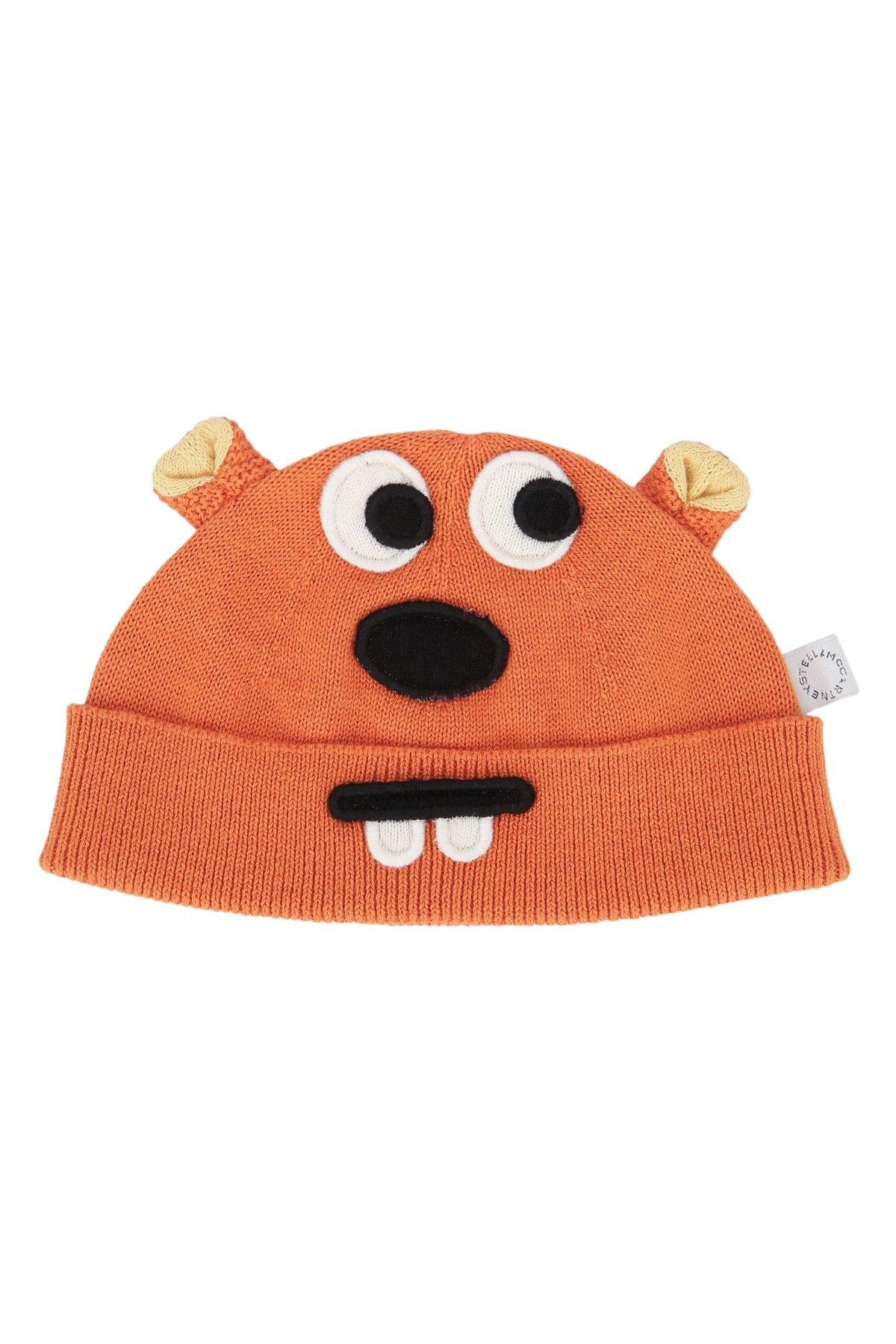 Stella Mccartney Kids HAT Character-Face Knit Winter Hat — Orange by Stella Mccartney Kids