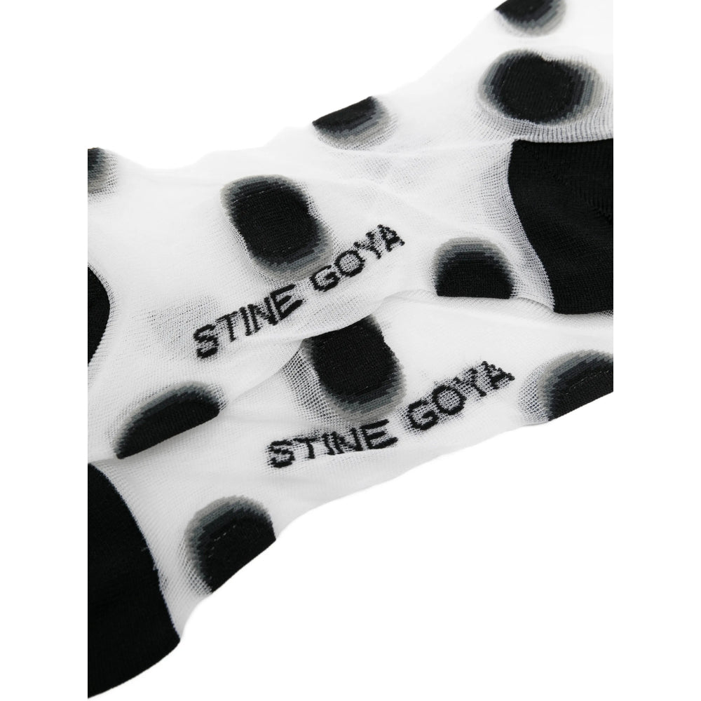 Stine Goya Dots Socks — White, view 3