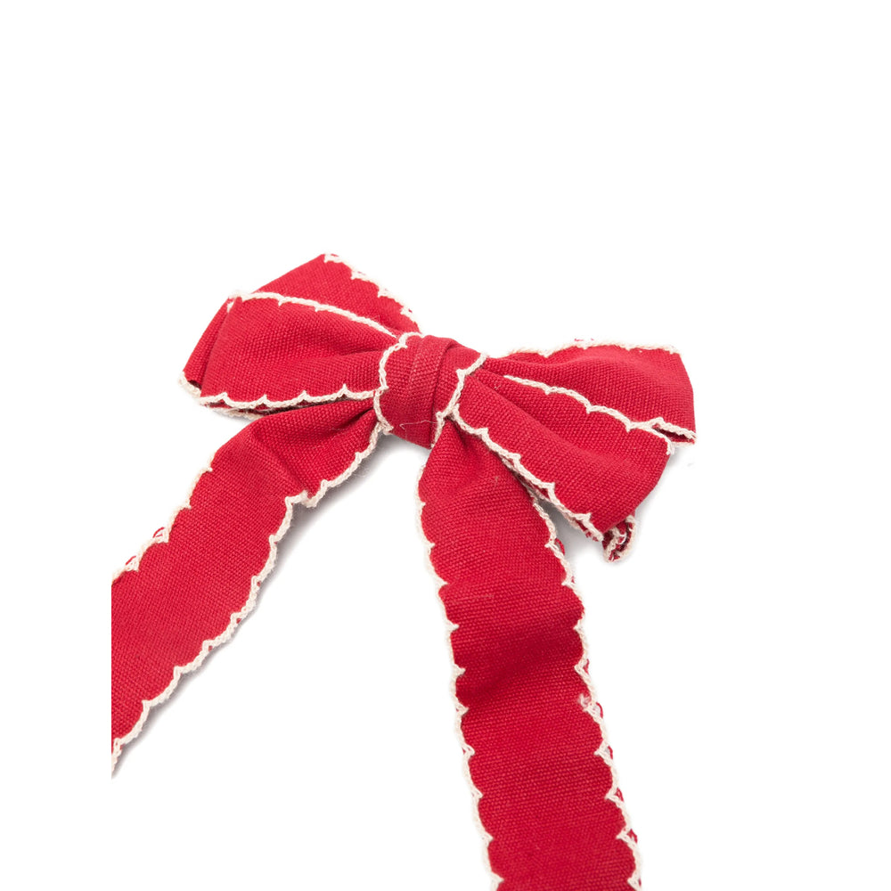 Stine Goya Scalloped Trim Bow Hair Clip — Red, view 2